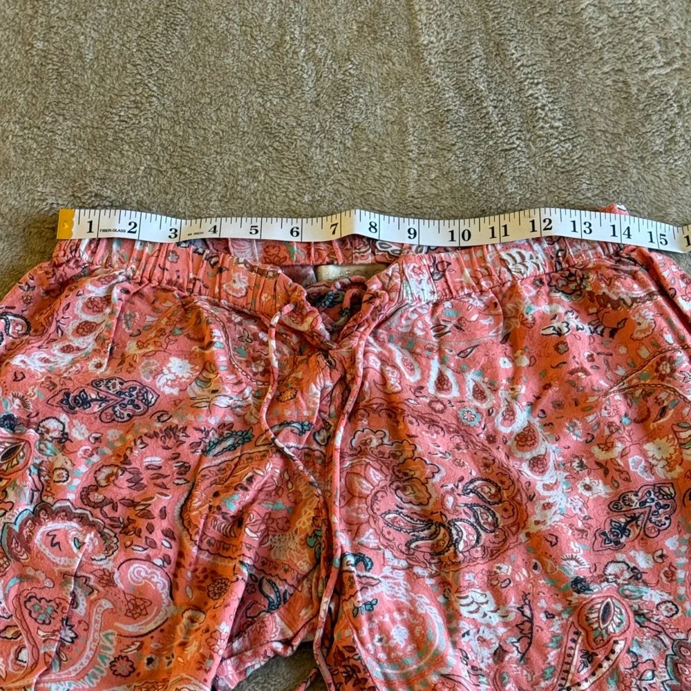 Billabong Designers Closet Pink Paisley Wide Leg Flare Pants Womens Medium - Picture 4 of 9